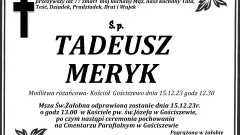 Odszedł Tadeusz Meryk. Żył 77 lat.
