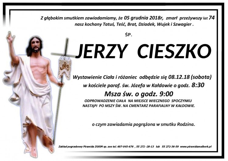Zmarł Jerzy Cieszko. Żył 74 lata.