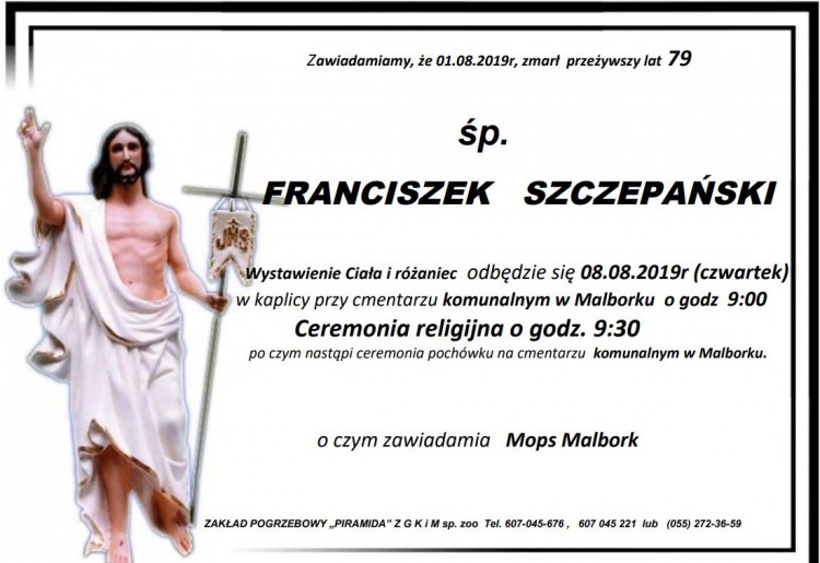 Zmarł Franciszek Szczepański. Żył 79 lat.