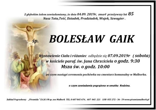 Zmarł Bolesław Gaik. Żył 85 lat