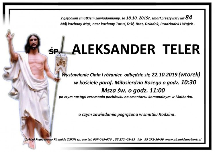 Zmarł Aleksander Teler. Żył 84 lata