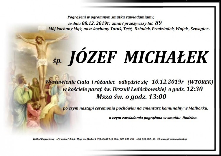 Zmarł Józef Michałek. Żył 89 lat.