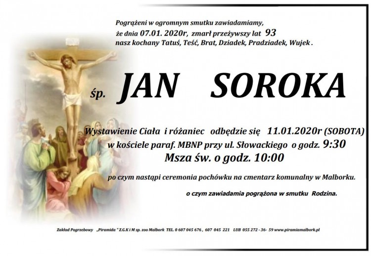 Zmarł Jan Soroka. Żył 93 lata.