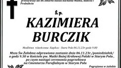 Zmarła Kazimiera Burczik. Miała 86 lat.
