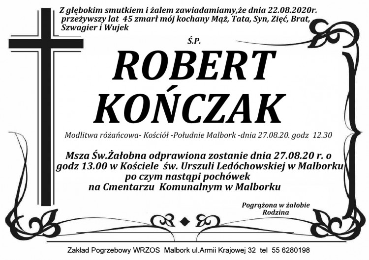 Zmarł Robert Kończak. Żył 45 lat.